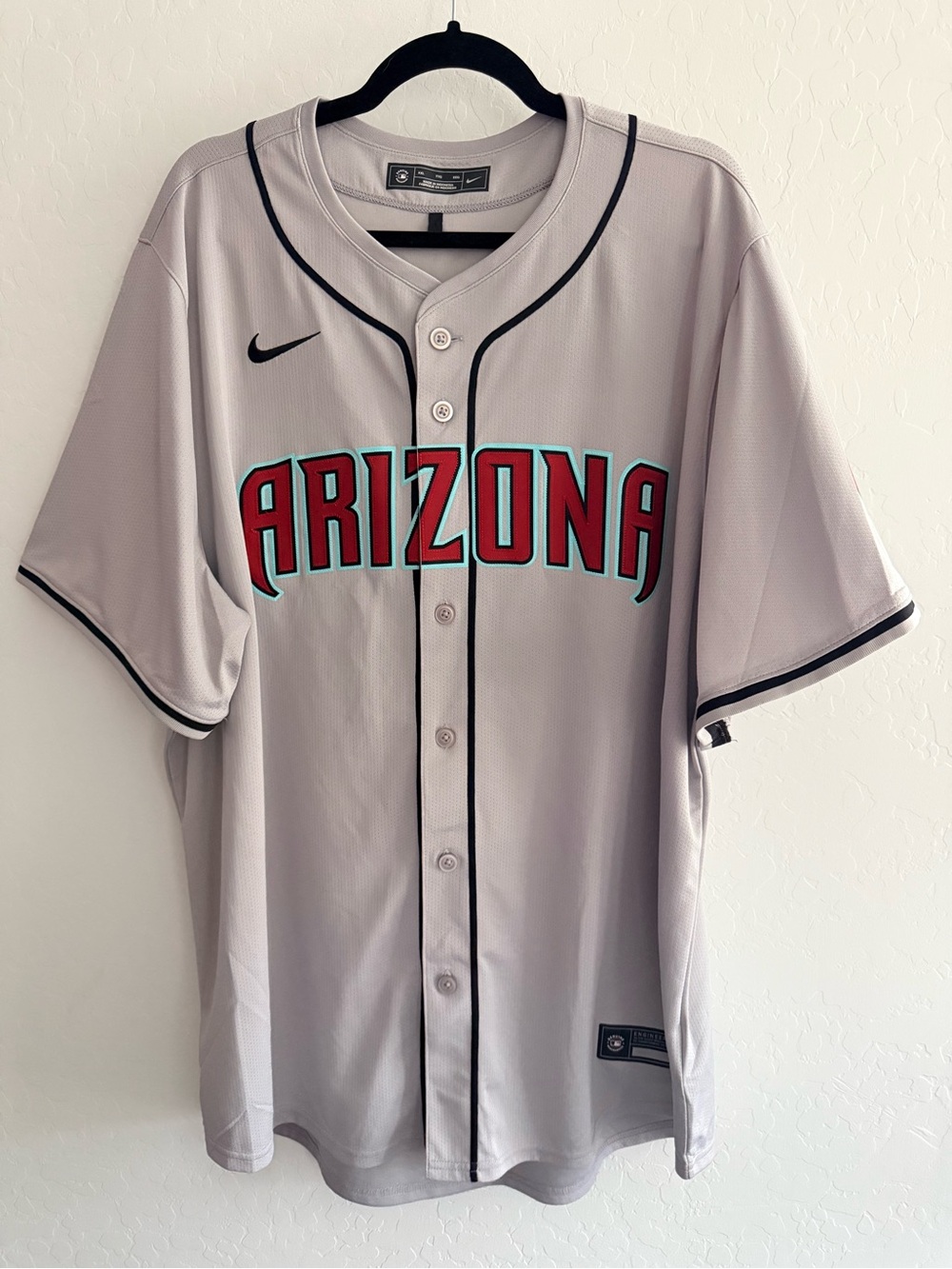 Arizona Diamondbacks Men’s Gray Baseball Jersey by Nike